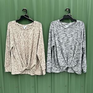 Women's Hacci Super Soft Knot Front Top Size XL